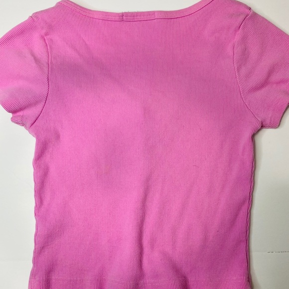 Brandy Melville Pink Ribbed Crop Top - Picture 3 of 4